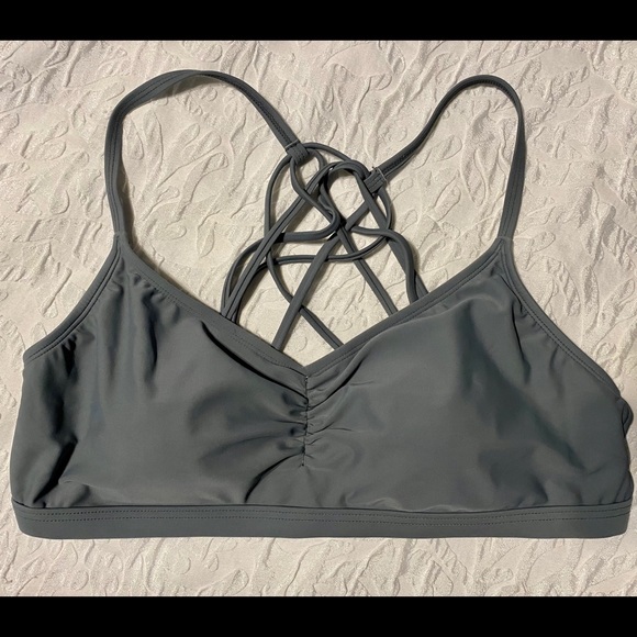 NWOT Go by Gossip Strappy Back Bikini Top Gray - Picture 1 of 4
